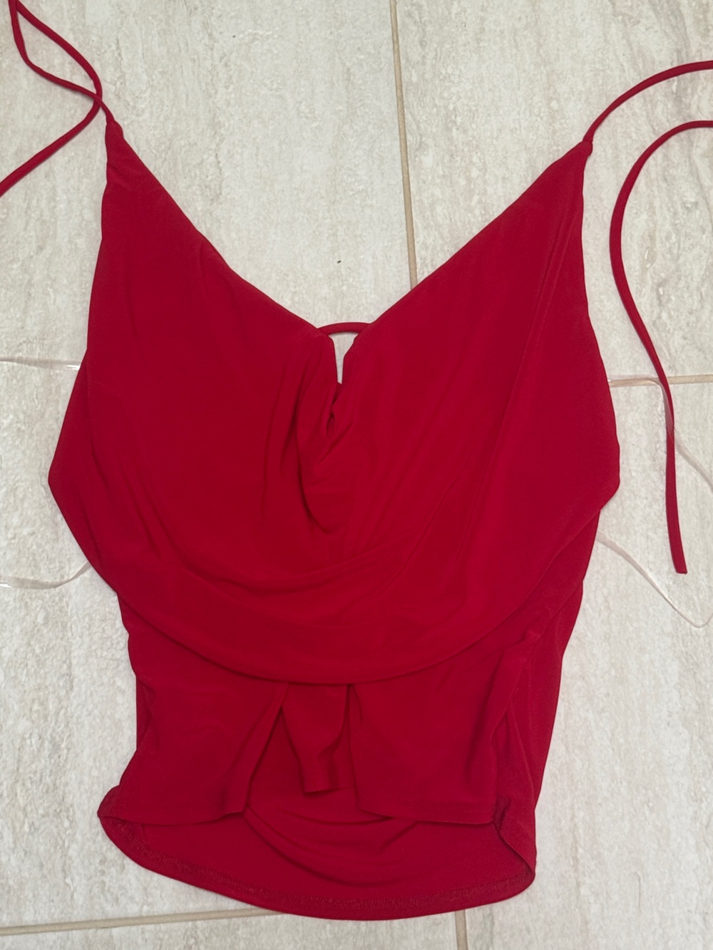 Source Unknown Red Strapless Draped Women’s Dress